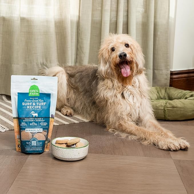 Open Farm, Freeze Dried Raw Dog Food, Patties with 95% Meat, Organs & Bone, Complete Meal or Freeze Dried Dog Food Mixer, Turkey Recipe, 10.5oz Bag